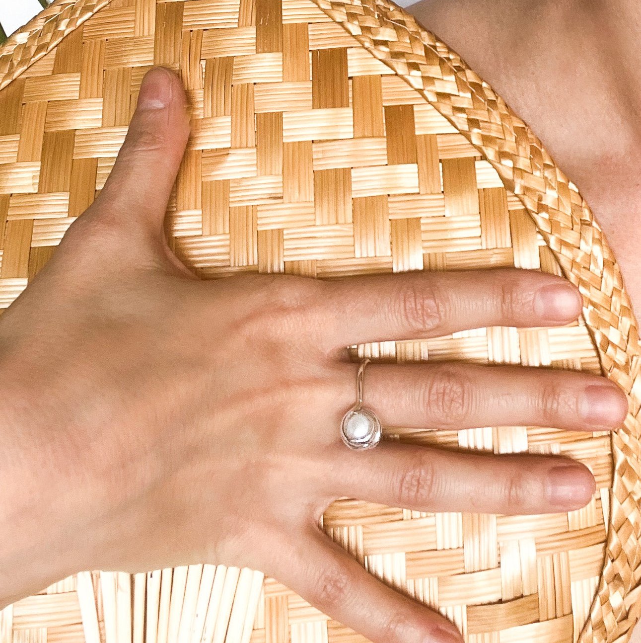 Handmade Silver Unique Ring with a Pearl – Ninimosi Designs