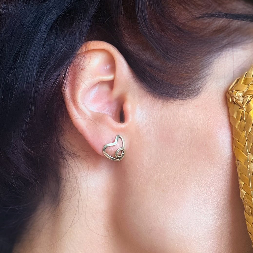 Sterling silver Heart studs