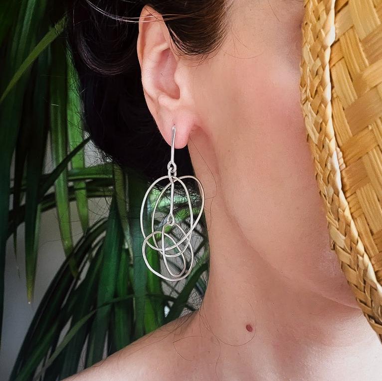 recycled silver handmade earrings