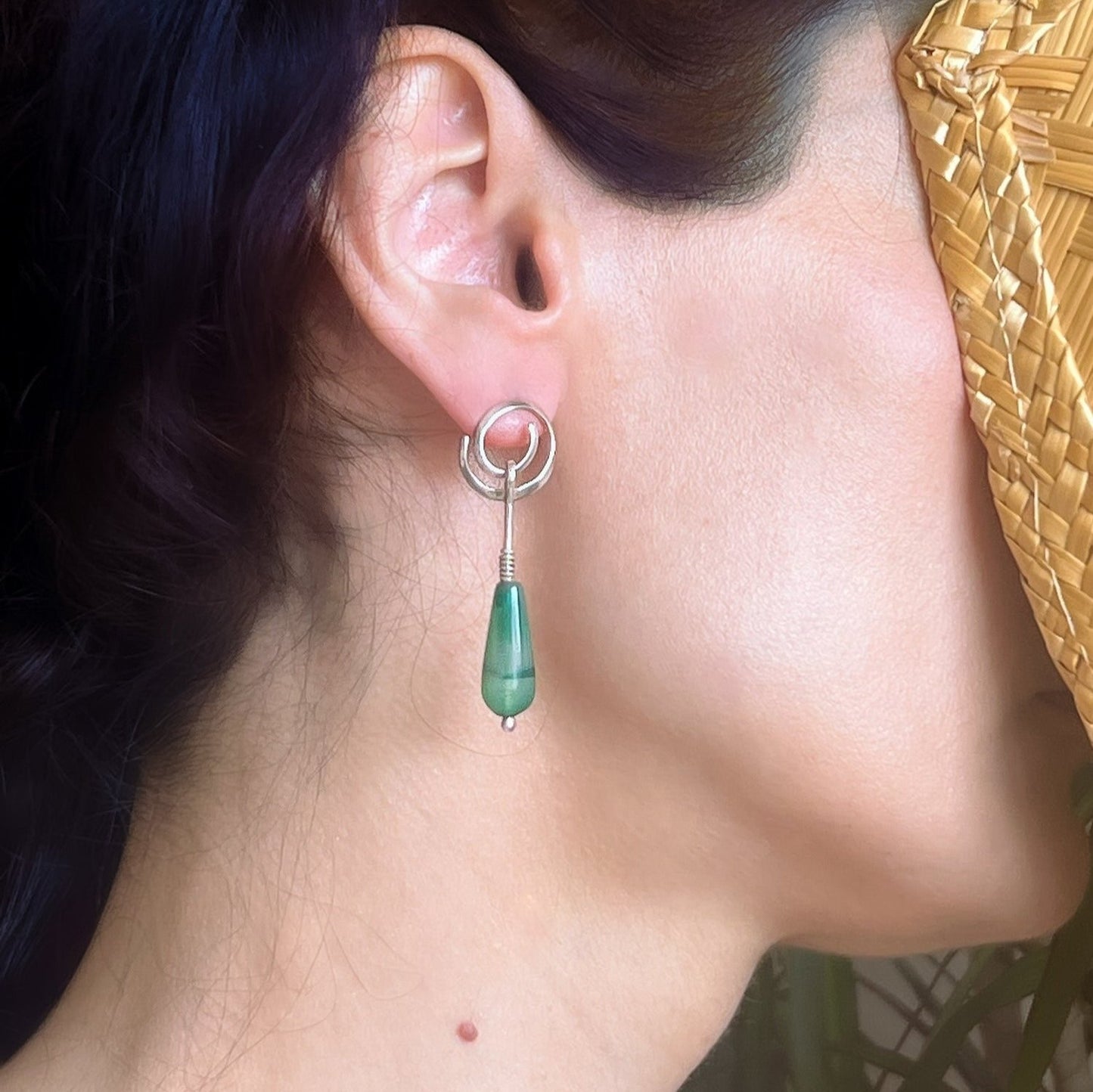recycled silver pendant earrings