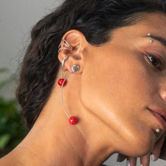 Silver Earring statement set