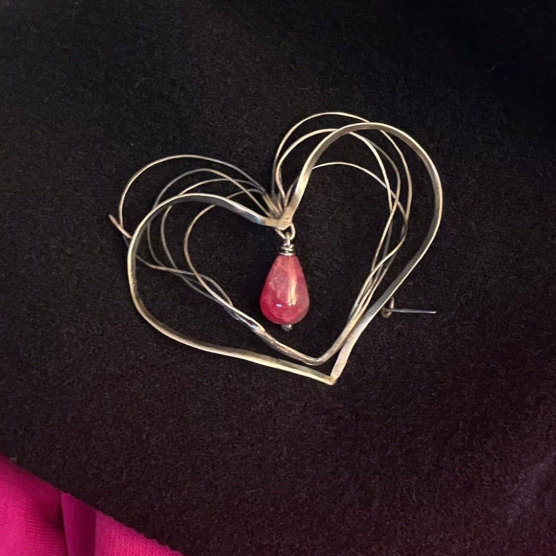 Unique handmade silver brooch