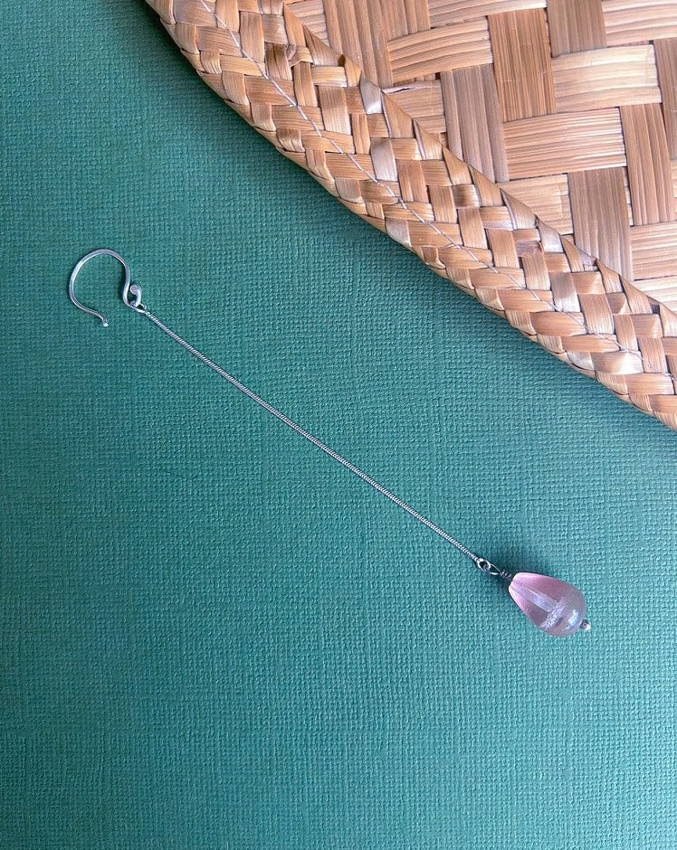 sterlig silver dangle earring with rose quartz