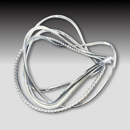 Silver Wave Bangles