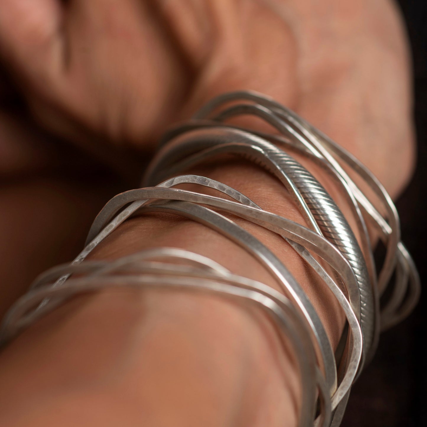 Silver Square Bangles