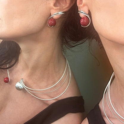 Unique, statement silver handmade necklace