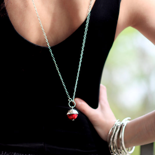 Silver handmade chain pendant