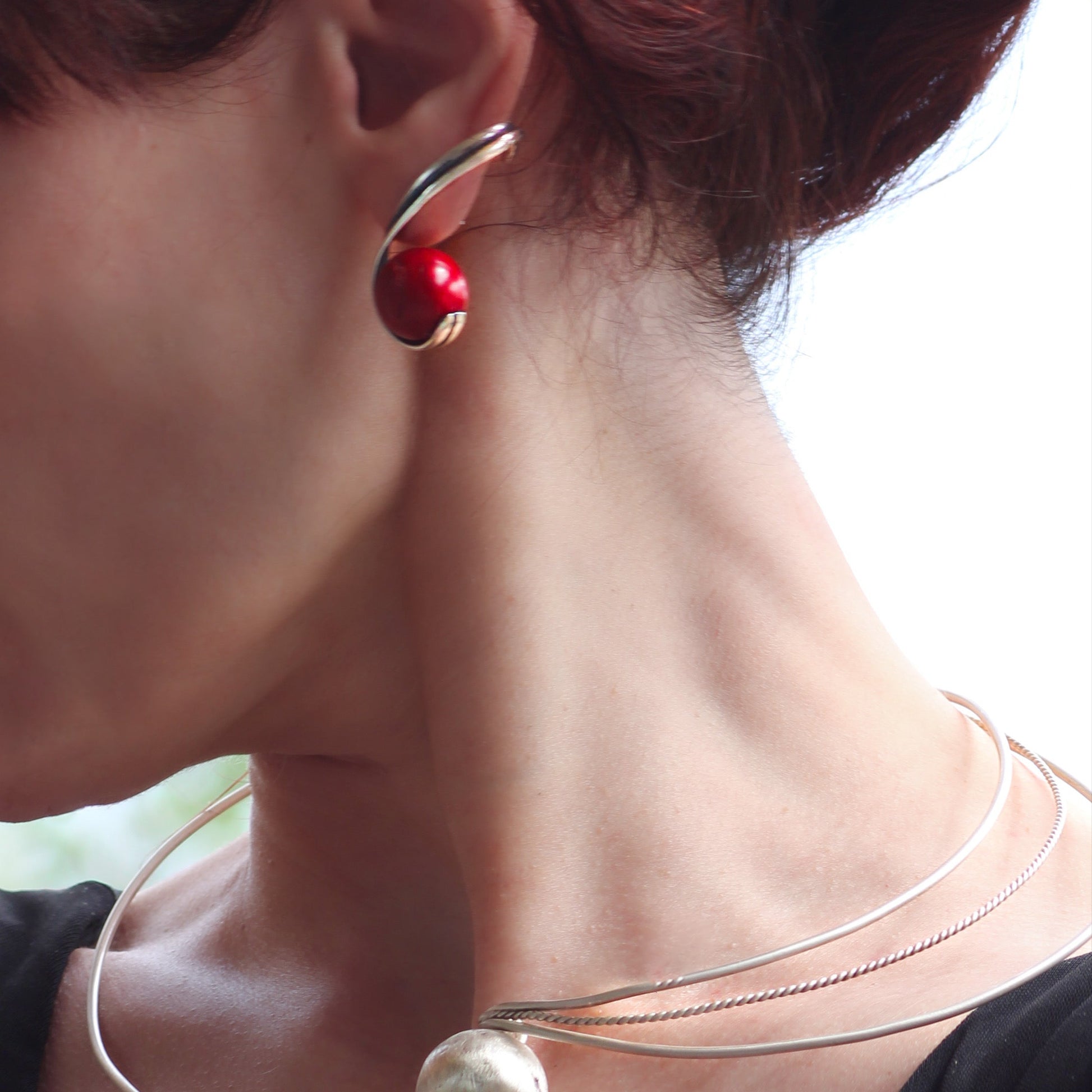 unique silver earring