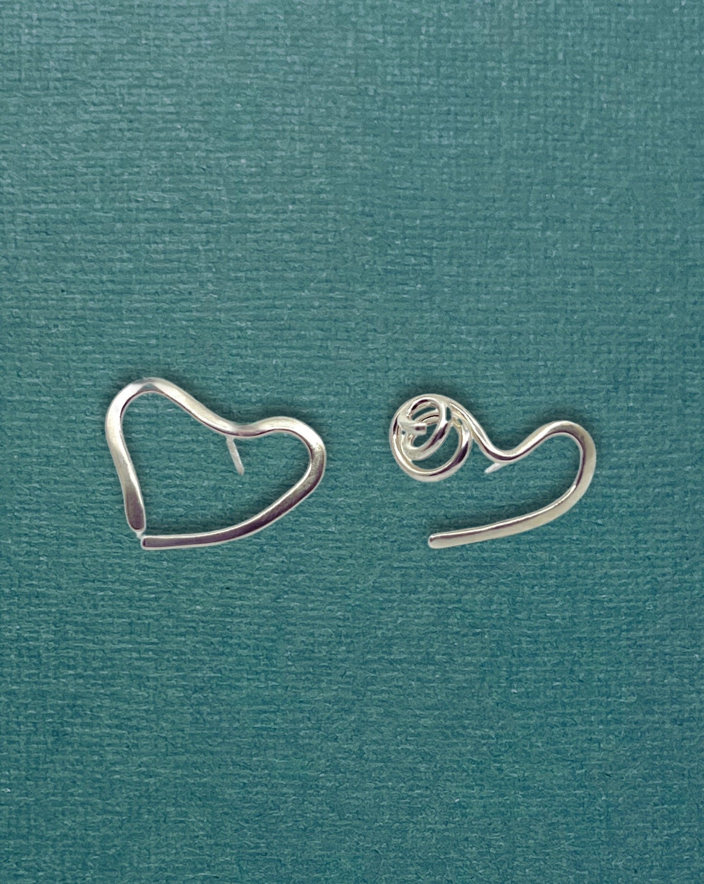 Sterling silver Heart Shaped stud earrings