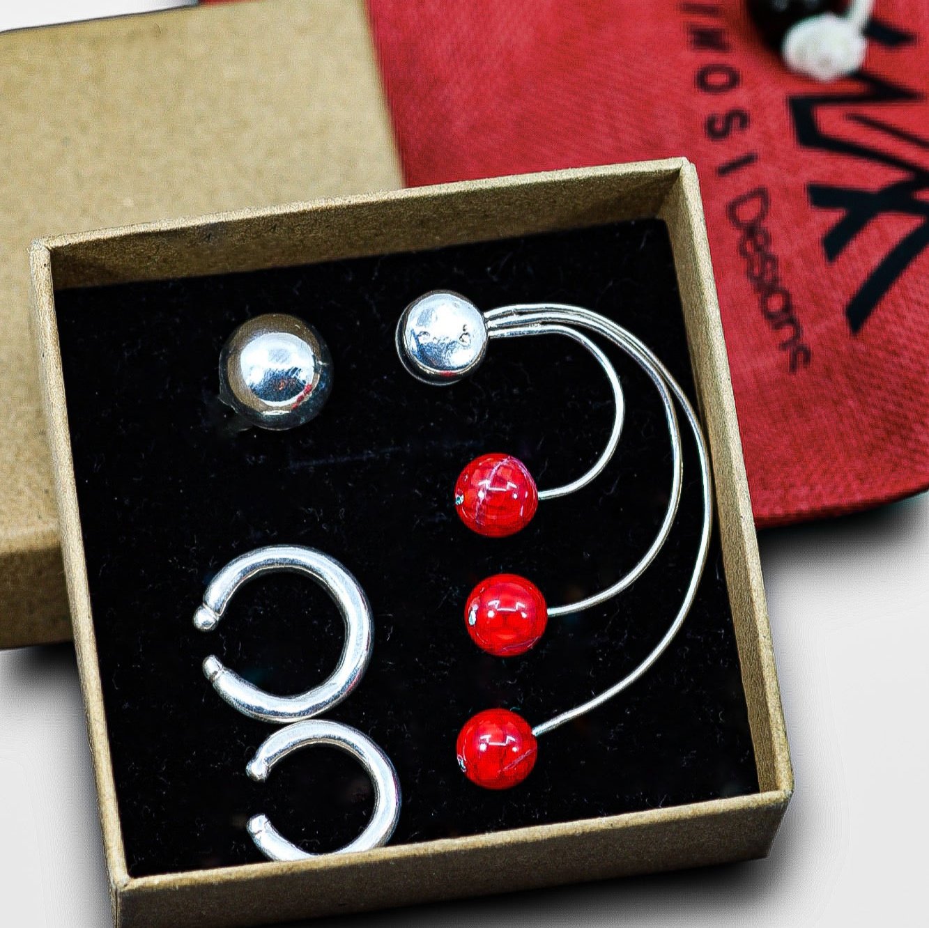 silver earring set